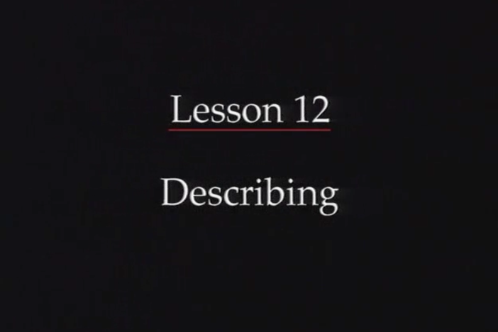 JPN I, Lesson 12. The topics covered are colors and other identifications of objects.