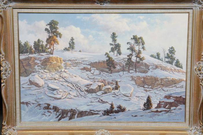 Appraisal: 1979 Clyde Aspevig "Snow Ridge" Oil, from Rapid City Hour 2.