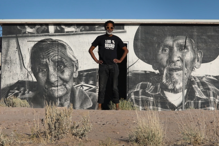 This street artist portrays Navajo life with large scale murals