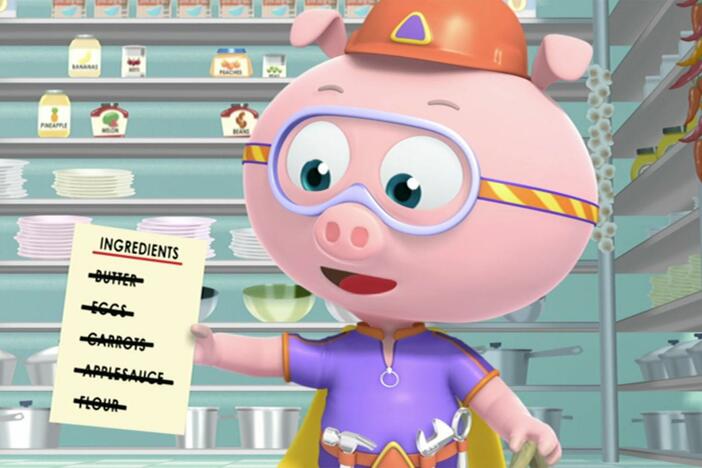 Alpha Pig needs your help to get to the ingredients in the pantry. 
