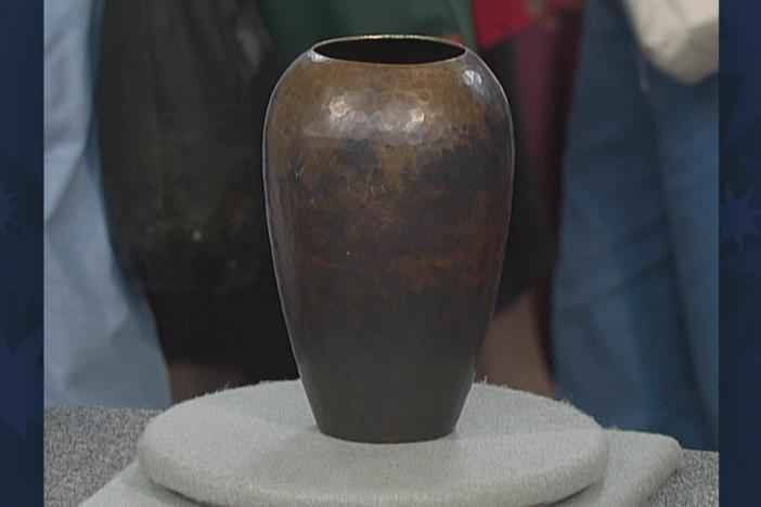 Appraisal: Dirk Van Erp Vase, ca. 1910, from Vintage Madison.