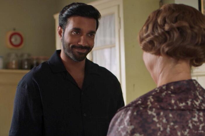 Alphy prepares for a romantic dinner with Meg, with the (mostly welcomed) assistance of Mrs. C.