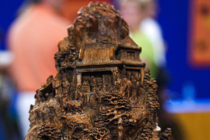 Appraisal: Chinese Bamboo Mountain Carving, ca. 1890
