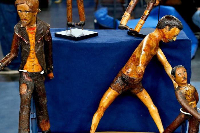 Appraisal: World War II Folk Art Carved Figures, from Anaheim Hour 2.