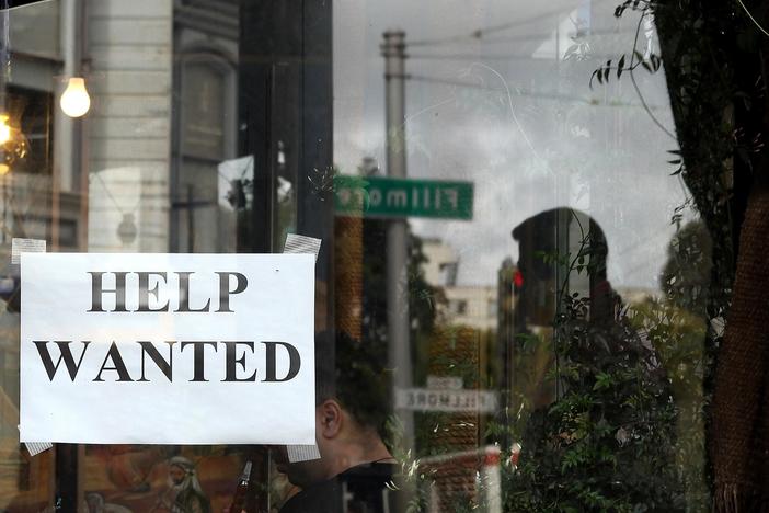The Labor Department reported a net gain of 313,000 jobs in February.