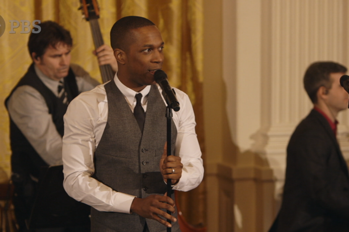 Lin-Manuel Miranda and Leslie Odom Jr. visit "the room where it happened."