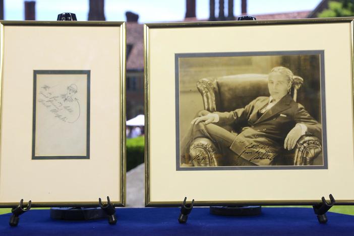 Appraisal: 1923 Charlie Chaplin Drawing & Photograph