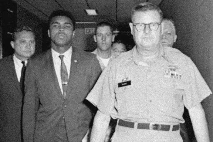 An all-white Houston jury found Muhammad Ali guilty of refusing the draft.