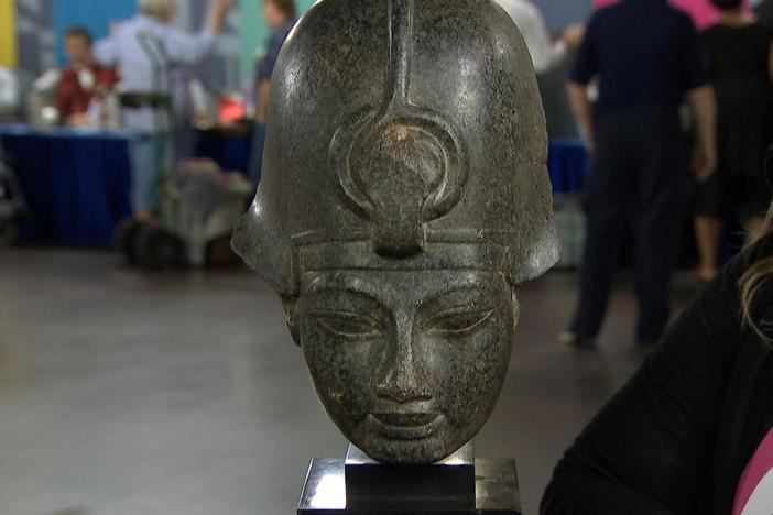 Appraisal: 20th C. Reproduction Amenhotep III Stone Head, in Orlando Hour 3.