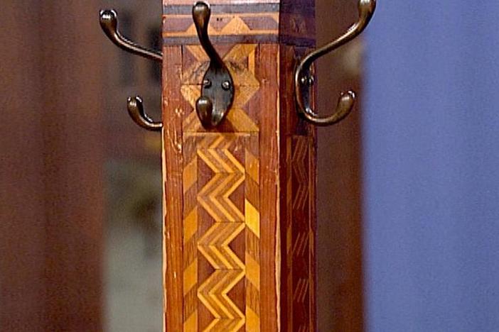 Appraisal: Marquetry Coat Rack, ca. 1940, from Vintage Toronto.