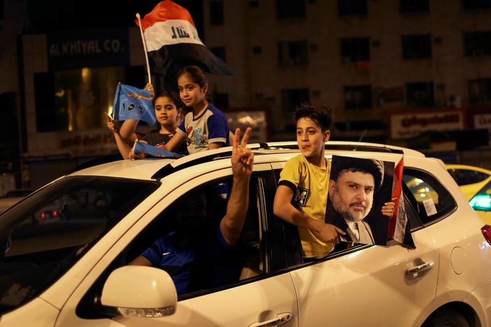 A firebrand cleric is leading the vote count after Iraq’s weekend parliamentary election.