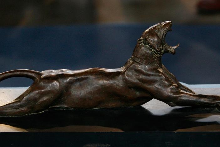 1920 Anna Hyatt Huntington Bronze Sculpture, "Yawning Tiger," from Mobile, AL