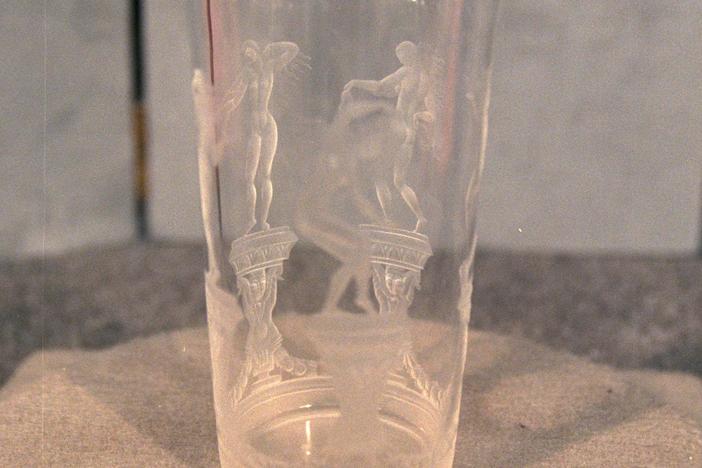 Appraisal: 1922 Orrefors Engraved Glass Vase, from San Diego.