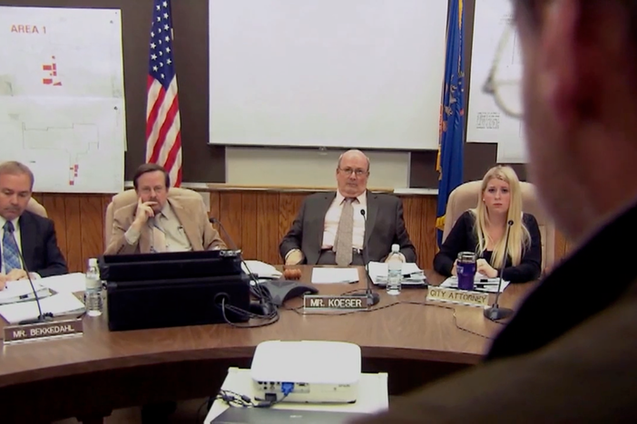 At a town council meeting, commissioners consider a ban on RV parking