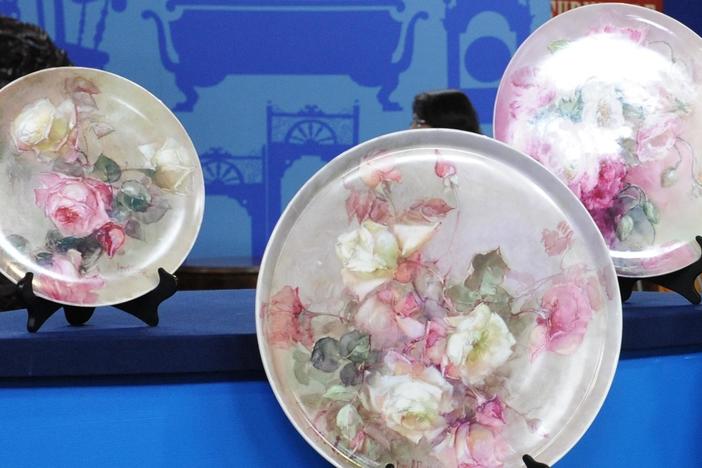 Appraisal: 1908 Franz Bischoff China Painted Plates, from Santa Clara, Hour 2.