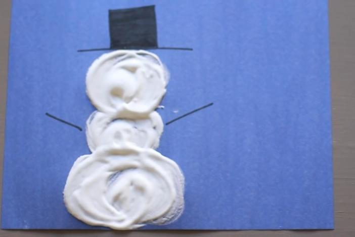 Mix two ingredients and magically make snow paint.