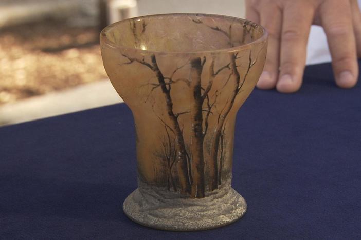 Appraisal: Daum "Winter Scene" Enamel Glass Vase, ca. 1906
