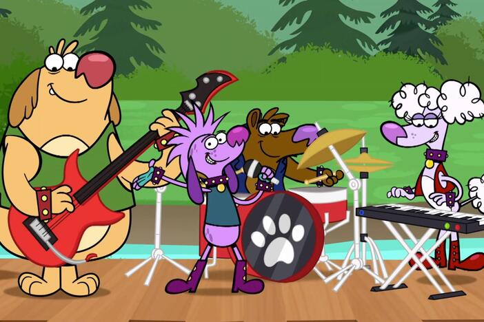 The gang's favorite band, Doggone, sings a song about streams!