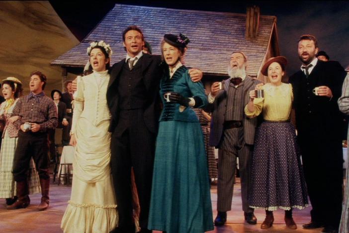 The Royal National Theatre cast of "Oklahoma!" perform the musical's rousing title song.