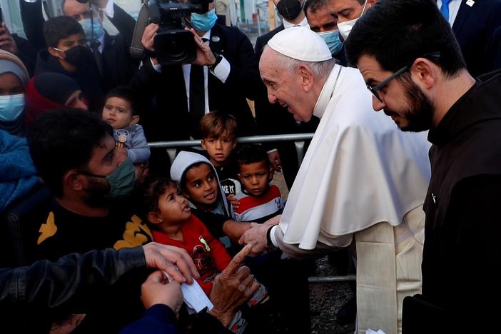 Pope urges compassion toward migrants in Lesbos, but doesn't openly condemn Greek pushback