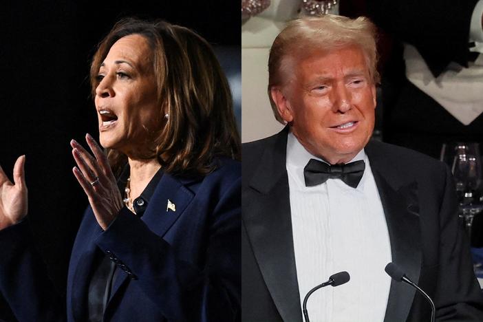 Harris and Trump court voters, make jabs at each other ahead of early voting in Michigan