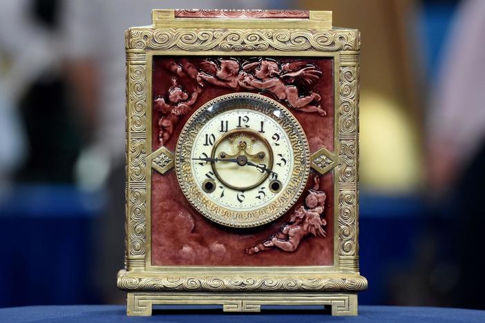 Appraisal: J. & J.G. Lowe Tile & New Haven Clock Co. Clock, ca. 1875, from Cleveland Hr 2.