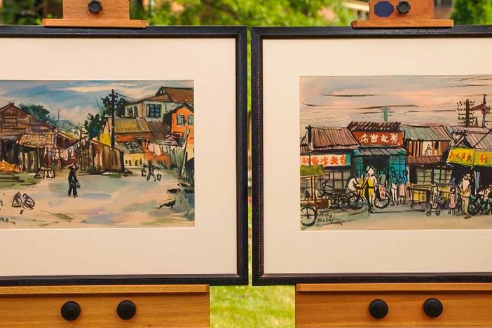 Appraisal: 1956 Shiy De Jinn Gouache Paintings