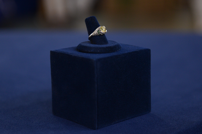 Appraisal: Art Deco Yellow Diamond Ring, ca. 1925, in Virginia Beach Hour 3.