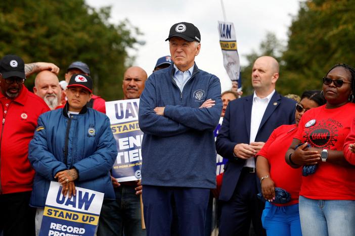 UAW president discusses Biden joining picket line and union's demands from automakers