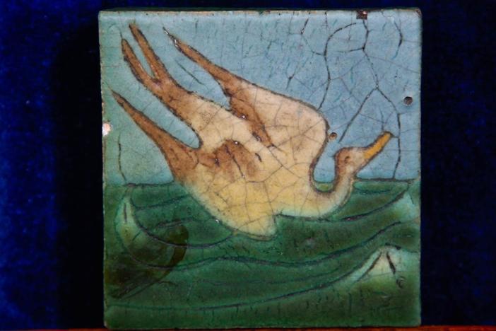 Appraisal: Grueby Cuenca Seagull Tile, ca. 1915