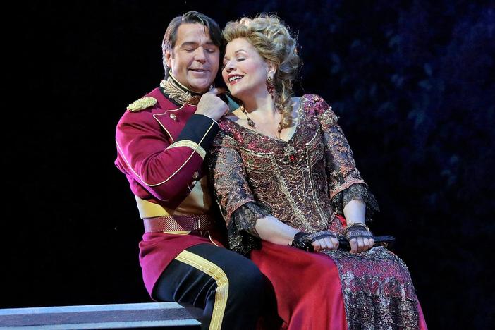 Renée Fleming and Nathan Gunn in their Act II duet in The Merry Widow.