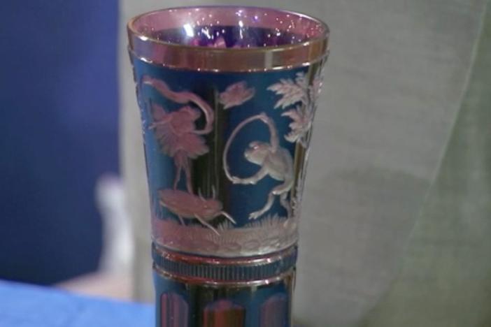 Appraisal: Bohemian Overlay Glass Vase, ca. 1920