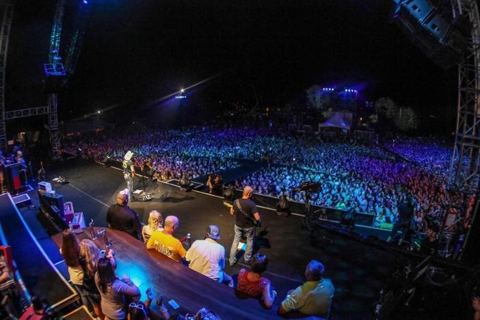 Brad Paisley performs "American Saturday Night" at WVU's Mountaineer Field.