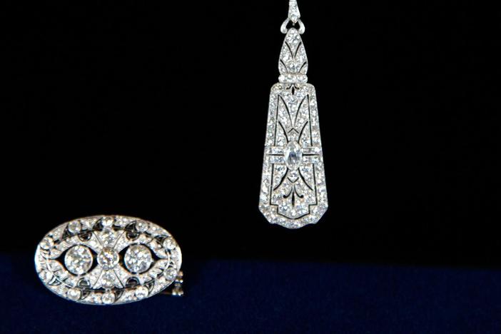 Appraisal: Pendant & Tiffany Diamond Necklace, ca. 1920, from Pittsburgh Hour 3