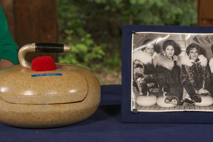 Appraisal: Fiberglass Curling Stone Purse, ca. 1959