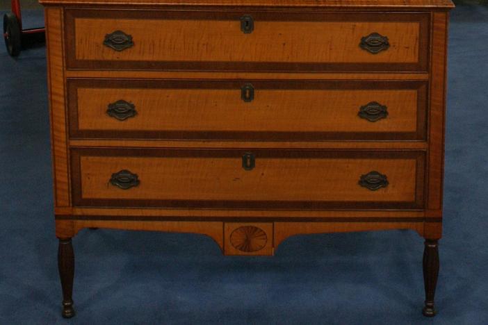 Appraisal: Tiger Maple Secretary, ca. 1813