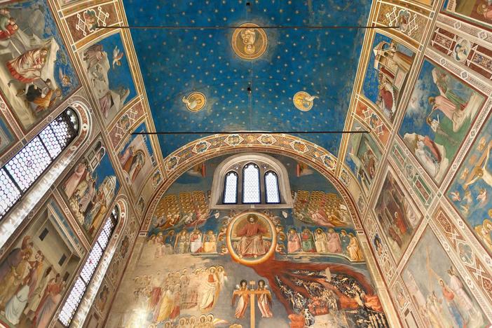 Scrovegni Chapel is covered in remarkable frescoes depicting the lives of Jesus and Mary.