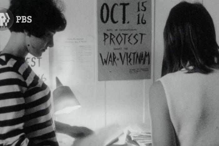 An antiwar movement begins to grow as Americans learn of the conflict in Vietnam.