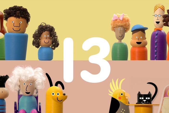 Let's meet a family of 13! Count along with each family member to reach 13.