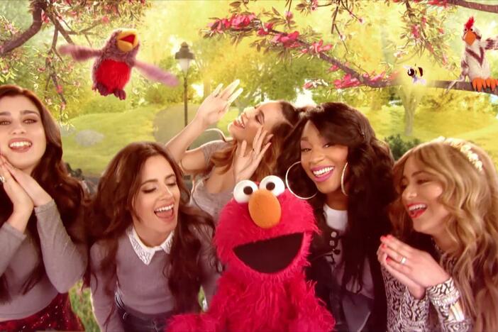 Fifth Harmony and Elmo sing about the sounds in nature.
