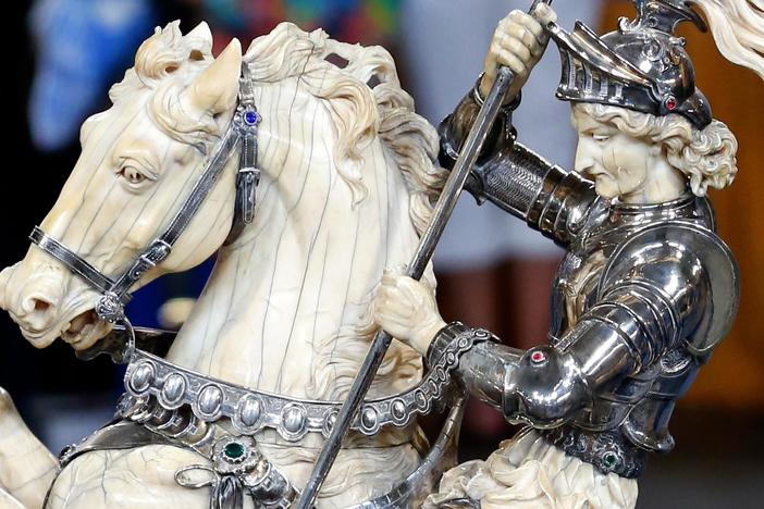 Appraisal: St. George & the Dragon Figural Group, ca. 1880, from Boise Hour 3.