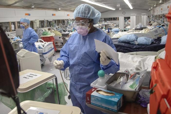 At Holy Name Medical Center, a 36-bed ICU was built in 5 days to help with COVID patients.