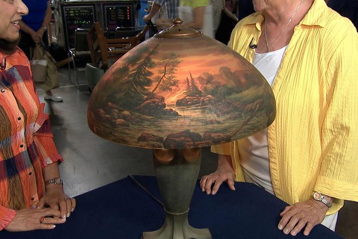 Appraisal: Handel Reverse-painted Lamp, ca. 1920, in Orlando Hour 1.