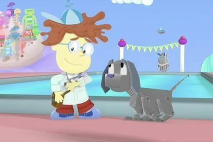 Whyatt and his puppy want to win the porridge race.