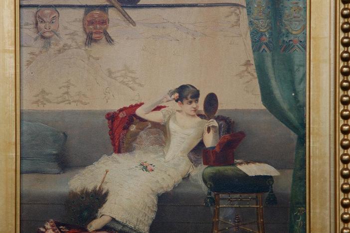 Appraisal: 1886 Georges Croegaert Boudaoir Oil Painting