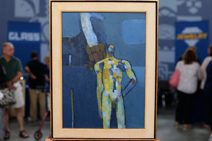 Appraisal: 1957 Keith Vaughan "Bather" Oil Painting, from Charleston, SC Hr 1.