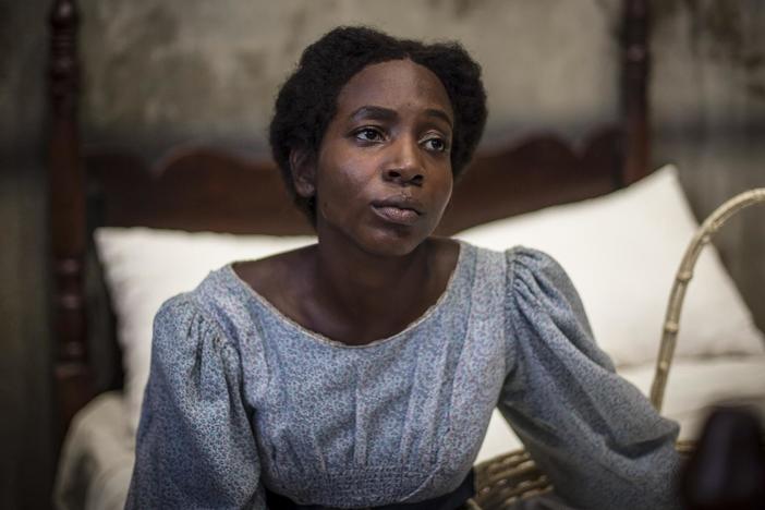 An anxious Caroline begs July to come sit with her while they wait for Robert's return.