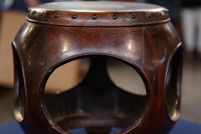 Appraisal: Chinese Hongmu Drum Stool, ca. 1720, from Fort Worth Hour 3.