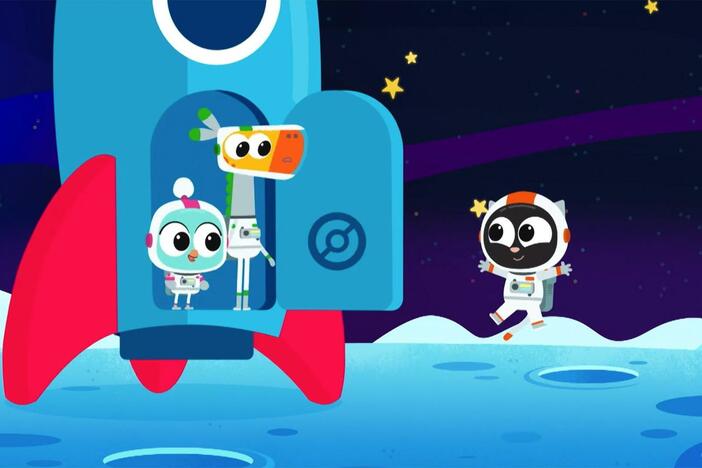 Milo, Lofty and Lark report to Mission Control and are soon on their way to the moon!