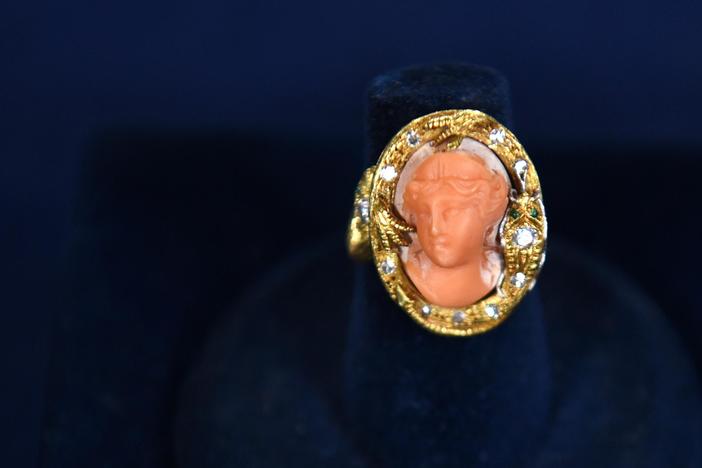 Appraisal: Coral & Diamond Ring, ca. 1890
